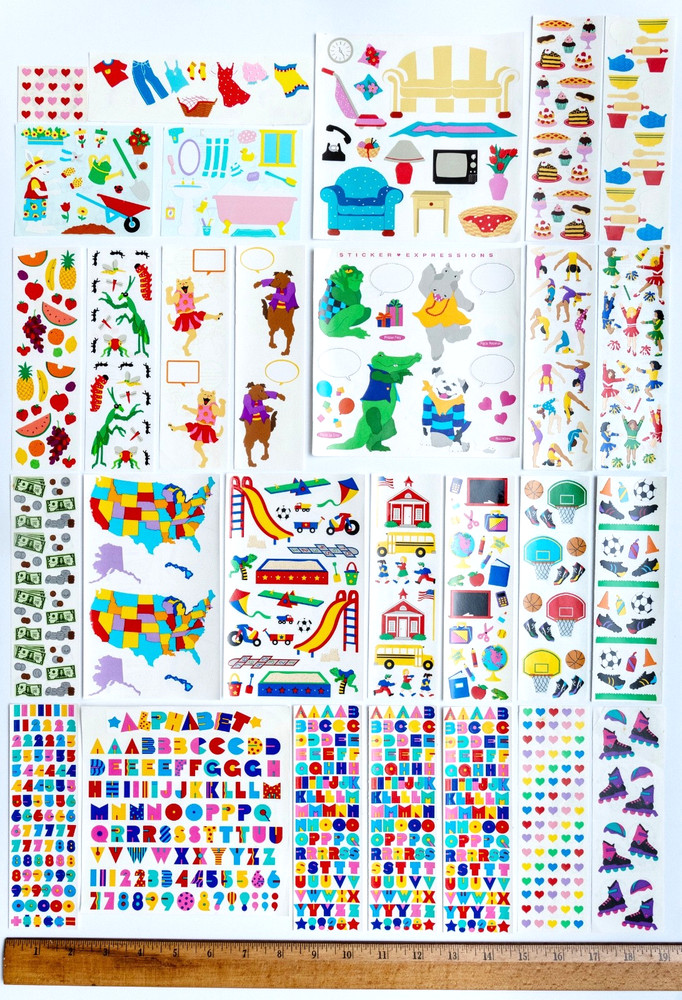 Mrs. Grossman’s Sticker Lot Animals School Alphabet Sports Home Food More