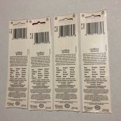 Lot of 4 Pokémon 1999 Sealed Sticker Packs: Normal, Grass, Fire, Bug Elements