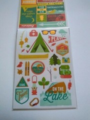 Crafts Stickers Sticko Great Outdoors Camping Hiking Lake Alphabet Tents Swim X5