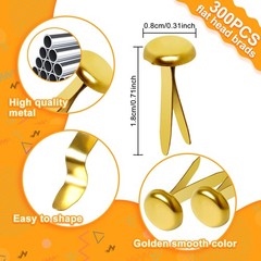 Paper Brass Fasteners, 3/4-Inch Metal Brass Brads Round Brads for Paper Crafts M