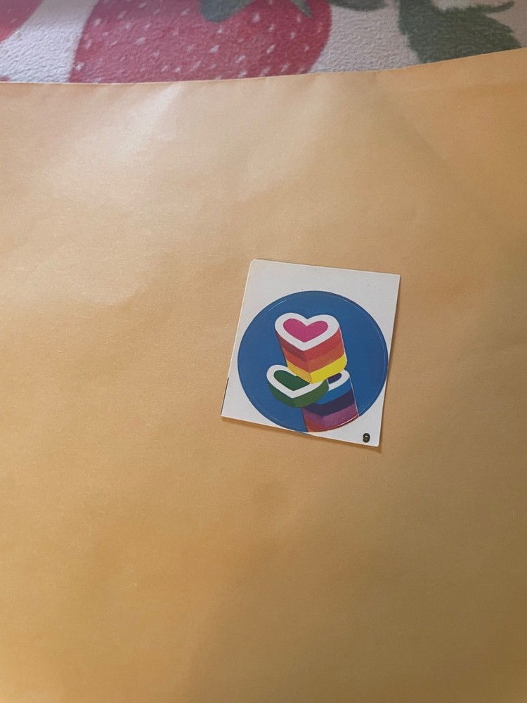 Vintage 1980s Hearts Sticker