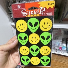 American Greetings Stickers Smiley Faces & Aliens 2 Sheets