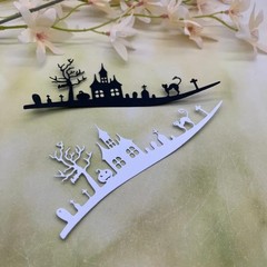 6″ Wavy Halloween haunted house border edge metal cutting dies cut cutter die