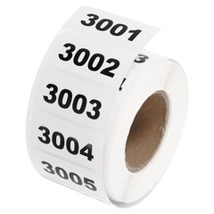 1 Roll Inventory Number Sticker 1.6″x0.8″ 3001-4000 Consecutive Number Sticker