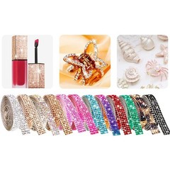 Self Adhesive Sparkling Rhinestone Ribbon Strips Crystal Sticker Trim DIY Decor