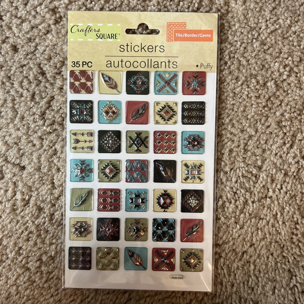 *Crafter’s square Stickers Tiles Textured Southwest
