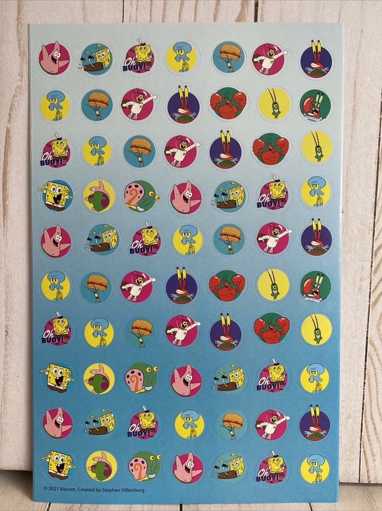 SpongeBob SquarePants Stickers Single Sheet Circles For Behavioral Charts New