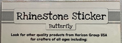 Butterfly Rhinestone Sticker Design 59 Stones Scrapbook Arts Crafts Pink Blue
