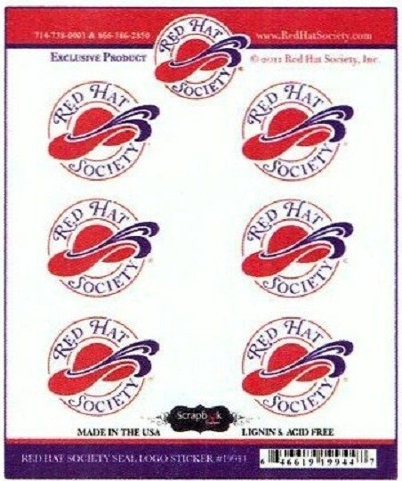 Red Hat Society, logo scrapbook stickers – Scrapbook Customs 19944
