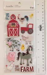 Farm Animals Barn Tractor Horse Cow Pig Scrapbooking Stickers by Recollections