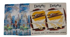 Delta Airlines US Cities Cards Northeast Detroit Chicago Collage Scrapbook Art