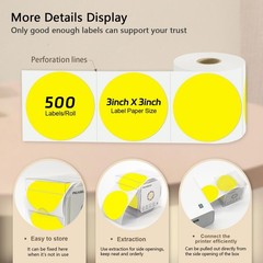 3 X 3 Inch Round Thermal Labels Circle Color Coding Labels Printable Waterpro…