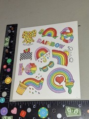vintage stickers BY PAULA Unique RAINBOW items sheet,1 Sheet SUPER RARE