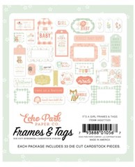 1 Pack of Echo Park Paper IT’S A GIRL Baby Shower Frames & Tags Ephemera Pieces