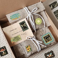 Bomichi 100 Pcs Postage Stamp Stickers, Aesthetic Insect Plants Colorful