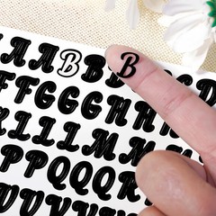 Mini Vinyl Alphabet Stickers – 2500 PCS Cursive Font, 1/2 Inch, Black & White