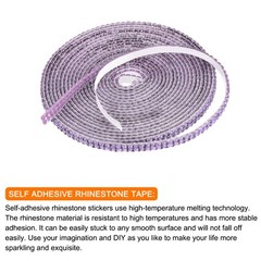0.2 Inch Self Adhesive Rhinestone Strips 3 Yard for Crafts,Violet