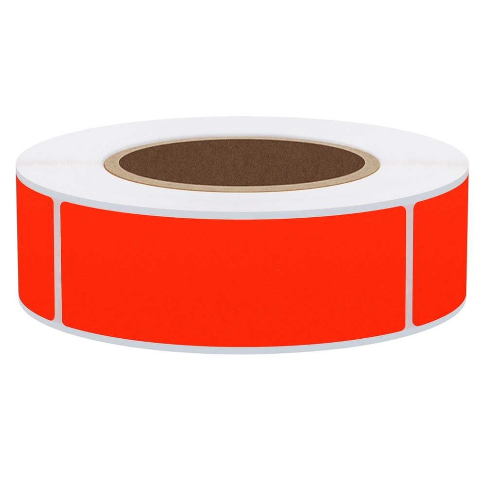 1×3 Inch Color-Labels Fluorescent Red Sticker Rectangle 500 Labels Per Roll (…