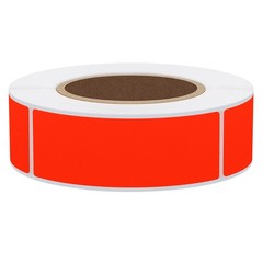 1×3 Inch Color-Labels Fluorescent Red Sticker Rectangle 500 Labels Per Roll (…