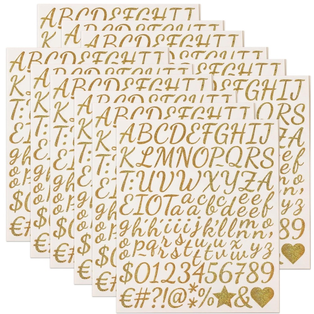 Conanex Gold Alphabet Stickers 1″ 1260pcs