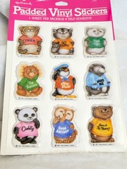 New Sealed 1981 Hallmark Puffy Padded Vinyl Shirt Tales Animal Stickers