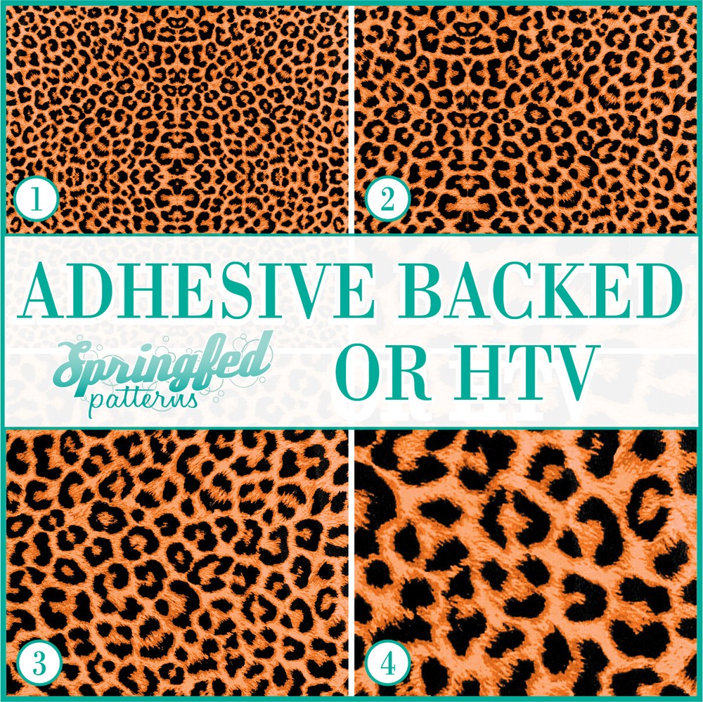 LEOPARD PRINT Spots Pattern #1 Orange & Black Adhesive Vinyl or Heat Transfer