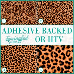 LEOPARD PRINT Spots Pattern #1 Orange & Black Adhesive Vinyl or Heat Transfer