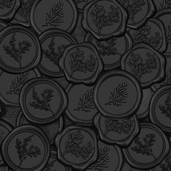 Black Wax Seal Stickers,Self Adhesive Envelope Seal Stickers,Great for Christmas