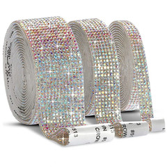 Self Adhesive Crystal Rhinestone Sticker Diamond Ribbon DIY Sticker Rhinestones