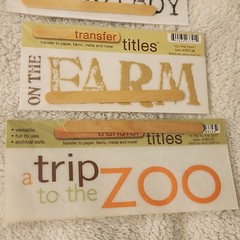 NEW Lot 10 MME Transfer Titles BABY ZOO FARM TUB TIME BOY FIRSTS Rub-ons -H