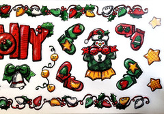 Karen Foster Happy Holly Days Christmas Lights Clear Stickers Borders 2000 NOS