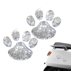 Paw Print Stickers Crystal Car Decoration Stickers Bling Rhinestone Paw Decals