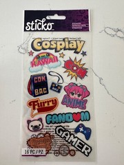 Sticko Autocollant Con Stickers CL18 Gamer Furry Badge Cosplay 16PC Scrapbooking