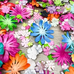 Bulk Craft Flower Lot Paper Fabric Scrapbooking DIY Mixed Colors Sizes Daisy