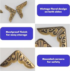 500PCS Bronze Book Corner Protectors Metal Vintage Iron Decorative Photo Album