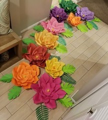 7 Handmade TROPICAL style ONLY paper flowers by ELLE..ALL LARGE FLOWERS SPECIAL