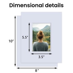 5 PCS Acid Free 8×10 Inch White Picture Mats Board Kit For 4×6 Inch Photos