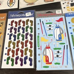 Stickopotamus Glitter Sticker Lot Binder Stickers Spring Cars Dogs Golf Cowboy