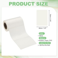 120 Pcs Thermal Sticker Paper, 2.8×2″ Square Thermal Printer Label, White