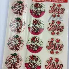 Eureka VTG Lot of Scratch & Sniff Scented Christmas Stickers Peppermint Pine