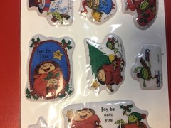 Sherman On The Mount Vintage Puffy Stickers 1984 Vinyl AGC Forget Me Not Holiday