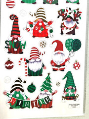 The Paper Studio Christmas Gnomes Clear Stickers 12″ Foil Accents 28pc Scrapbook