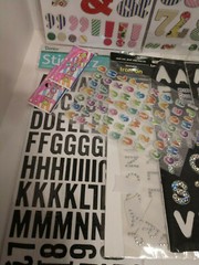 Lot of Alphabet, Letters & Number Stickers ~ 14 Sheets ~ Cardboard,Glitter,Puffy
