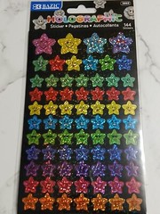 Cute 144 Rainbow Holographic Sparkle Star Stickers