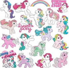 MY LITTLE PONY RETRO CLASSIC VARIETY DIE CUT VINYL 50 CT STICKER PACK