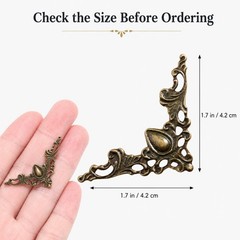 24Pcs Vintage Metal Corner Protectors, 1.7 Inch Antique Bronze Decorative Cor…