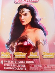 WW84 WONDER WOMAN 4 SHEETS STICKER BOOK. PUFFY, GLITTER, FOIL & GLOSSY STICKERS.