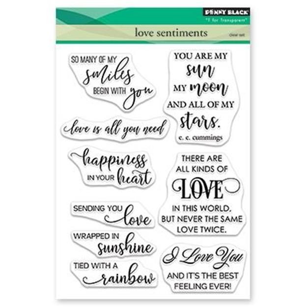 New Penny Black Rubber Stamp set LOVE SENTIMENTS cling free USA ship