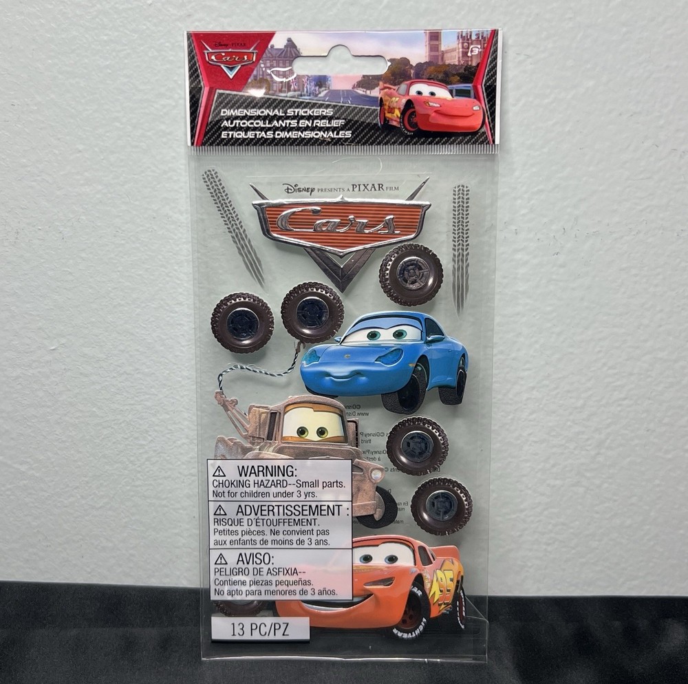 Disney Cars Dimensional Stickers Lightning McQueen Mater Sally Scrapbook 13 Pcs