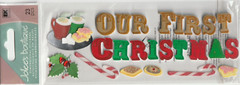 RARE Vintage Jolee’s OUR FIRST CHRISTMAS 3-D stickers 74613 Fast FREE ship!